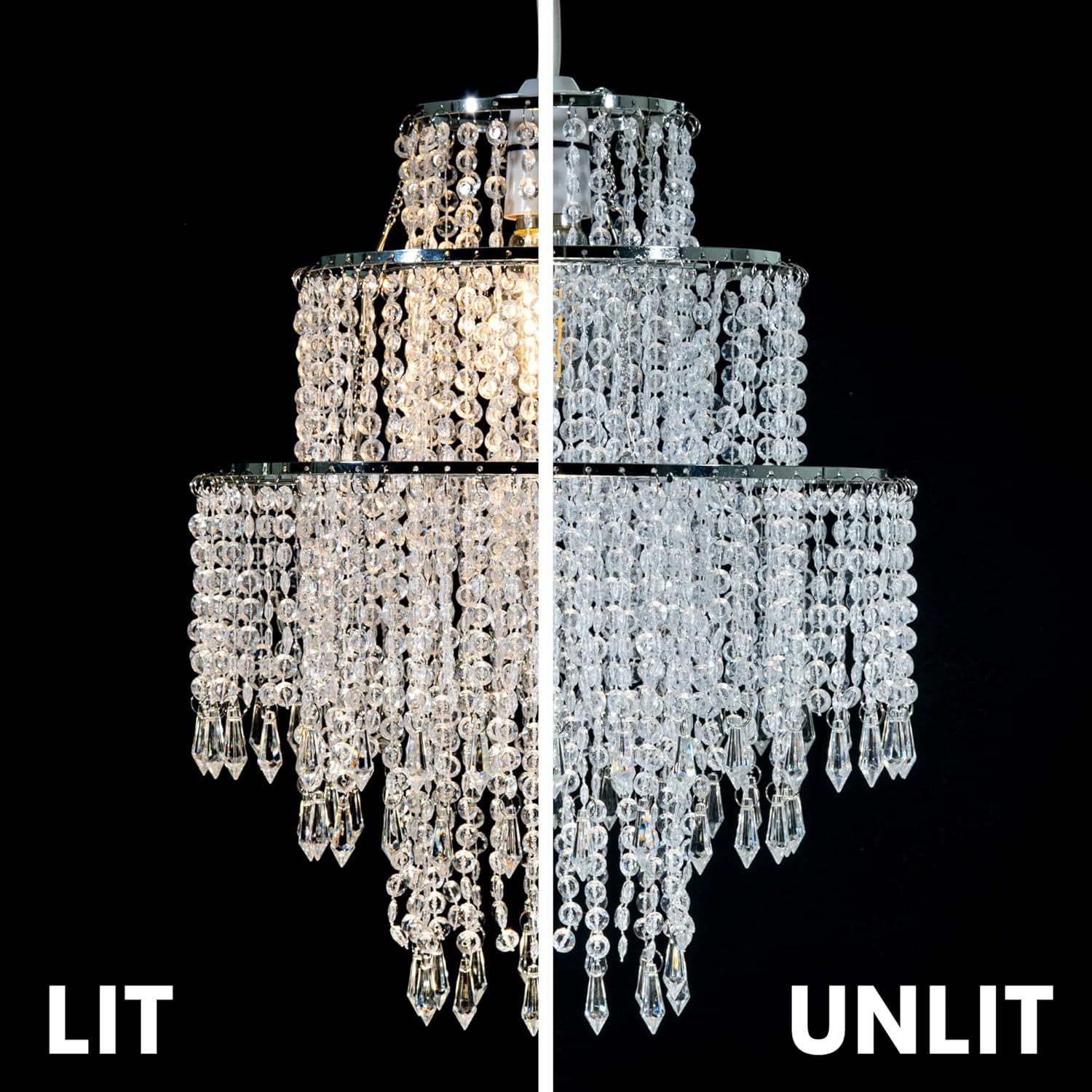 3-Tier Clear Chandelier Light Shade - Image 3